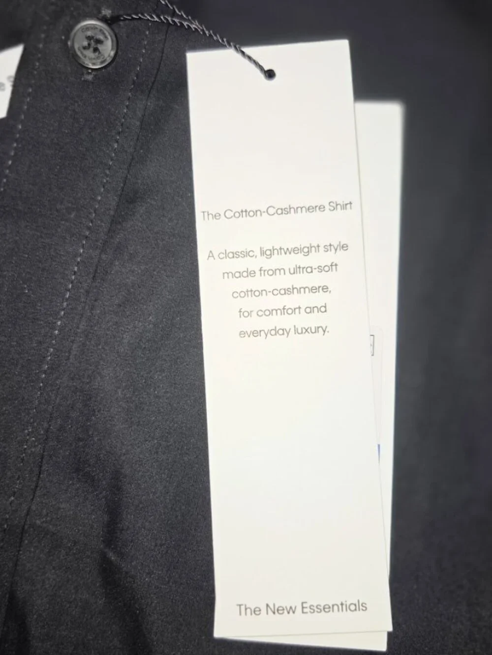 Calvin Klein Mens XL Black Cotton Cashmere Shirt Button Front CK Logo NWT - Picture 4 of 11